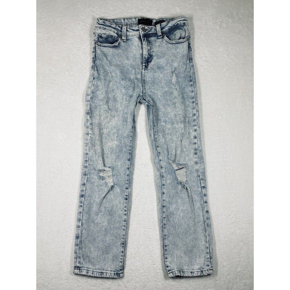 Kendall + Kylie Jeans Juniors 5/27 Icon High Rise Straight Stretch Distressed